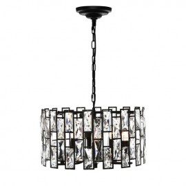 Cougar-Porsha 5lt  40W S.E.S. Crystal Drops Pendant Light - Black